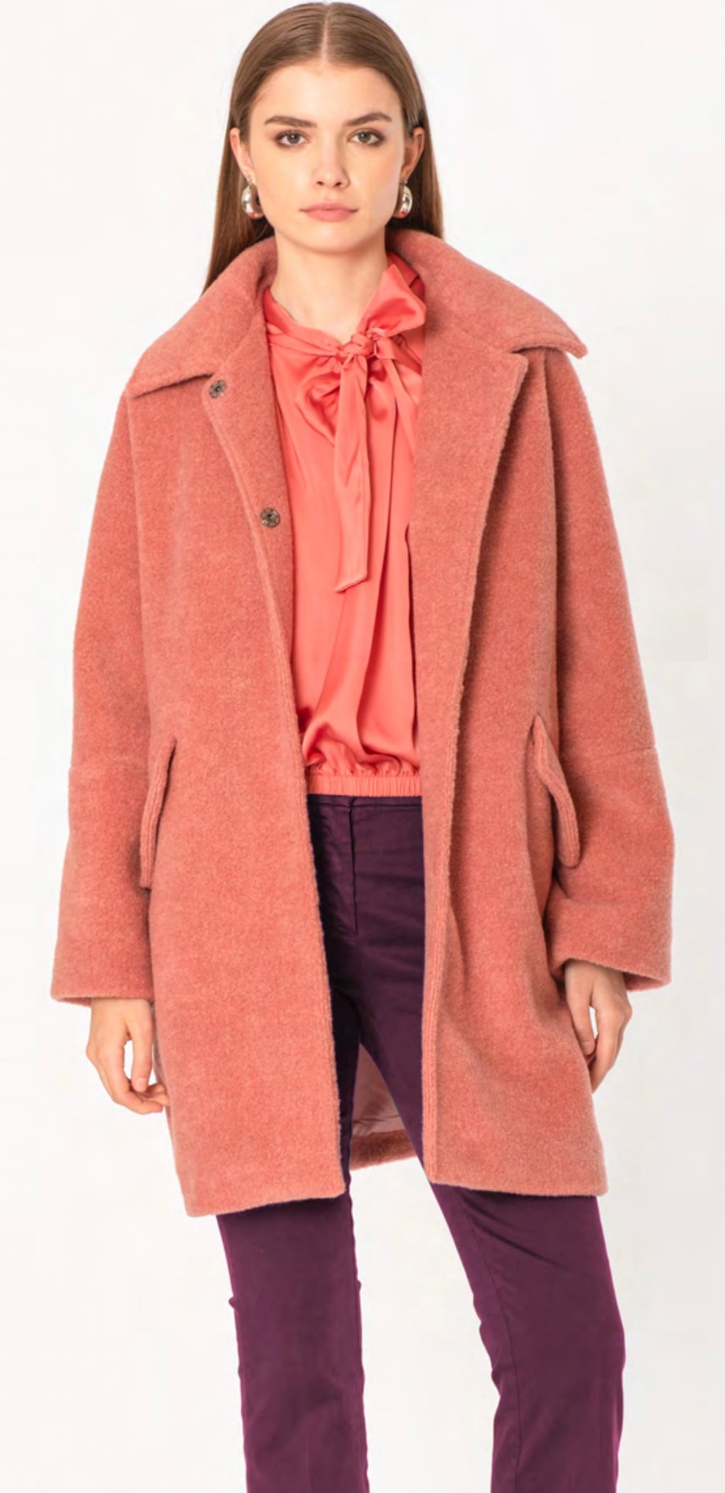 Cappotto collo camicia con zip - No-Nà