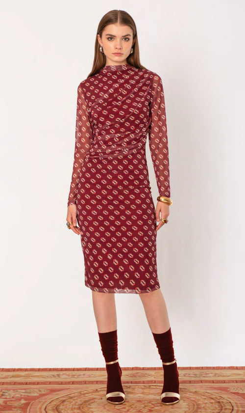 Abito tulle fantasia geometrica - No-Nà