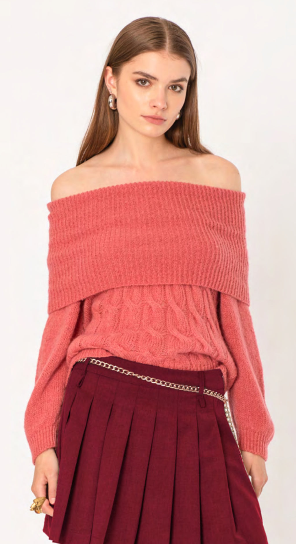 Maglia trecce spalle scese - No-Nà