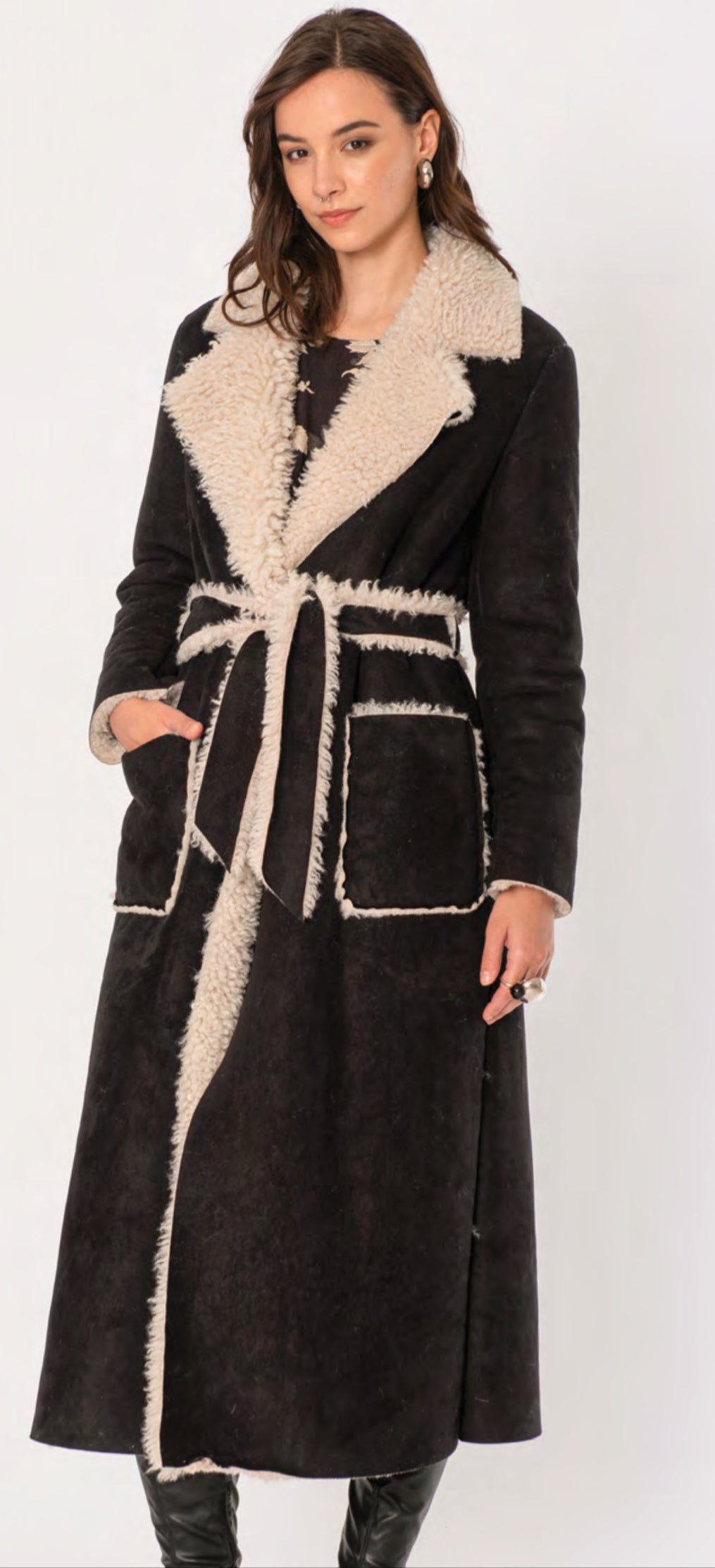 Ecomontone lungo con cintura No-Nà