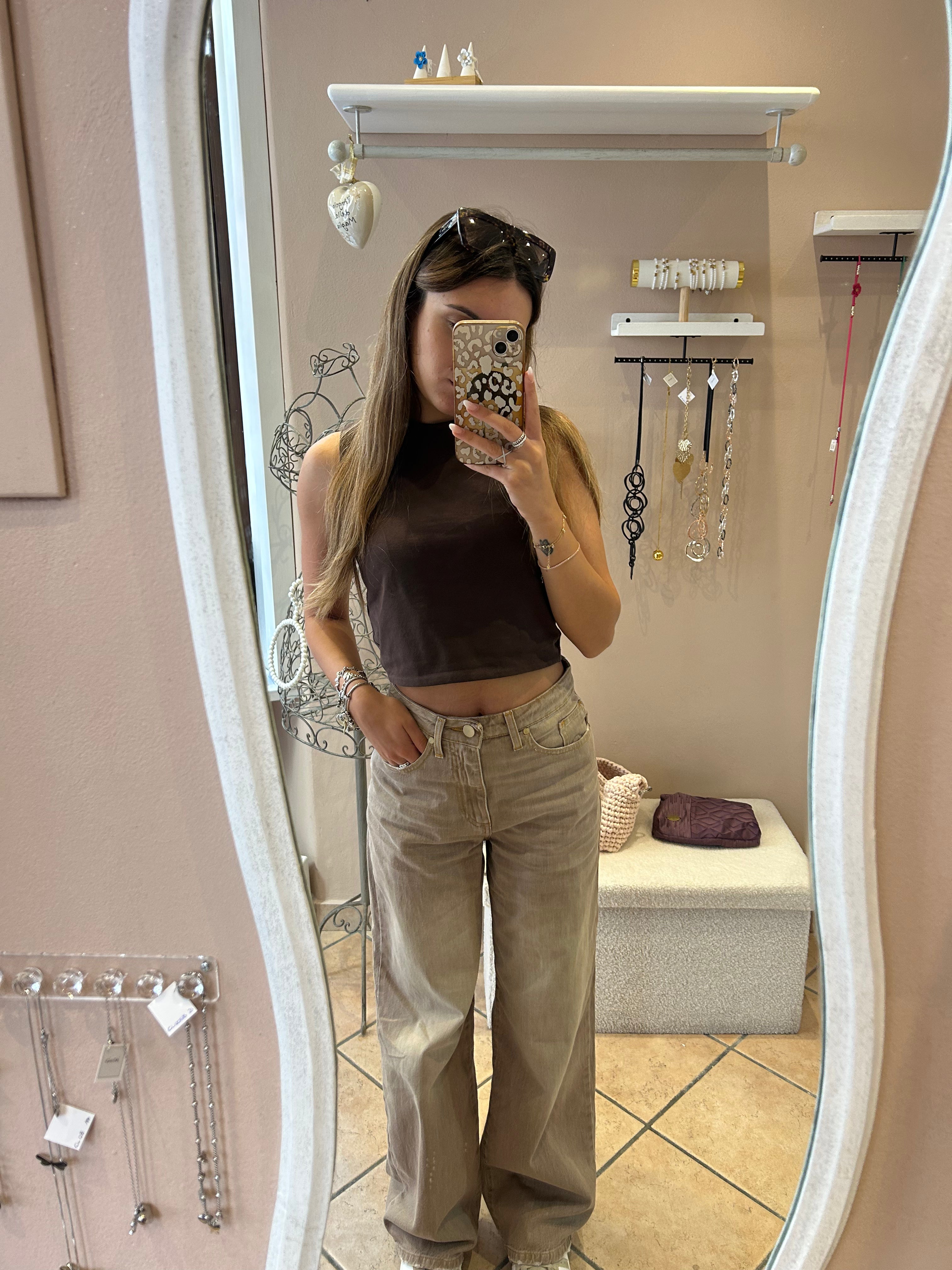 Jeans largo in tela colorata - Kartika