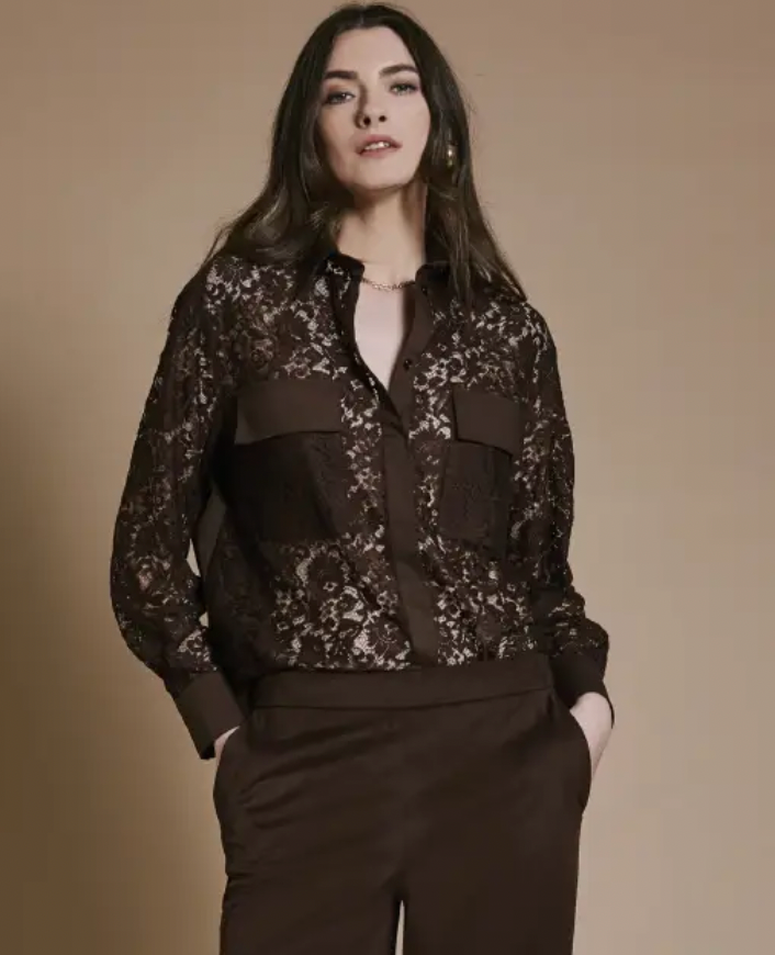 Camicia in pizzo e popeline - Kartika