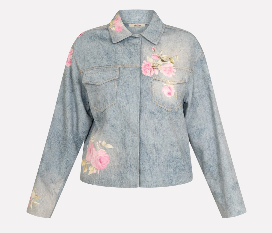 Giacca denim stampa fiori - Nonà
