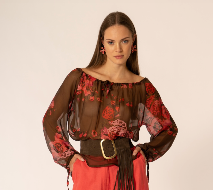 Blusa fantasie peonie - Nonà